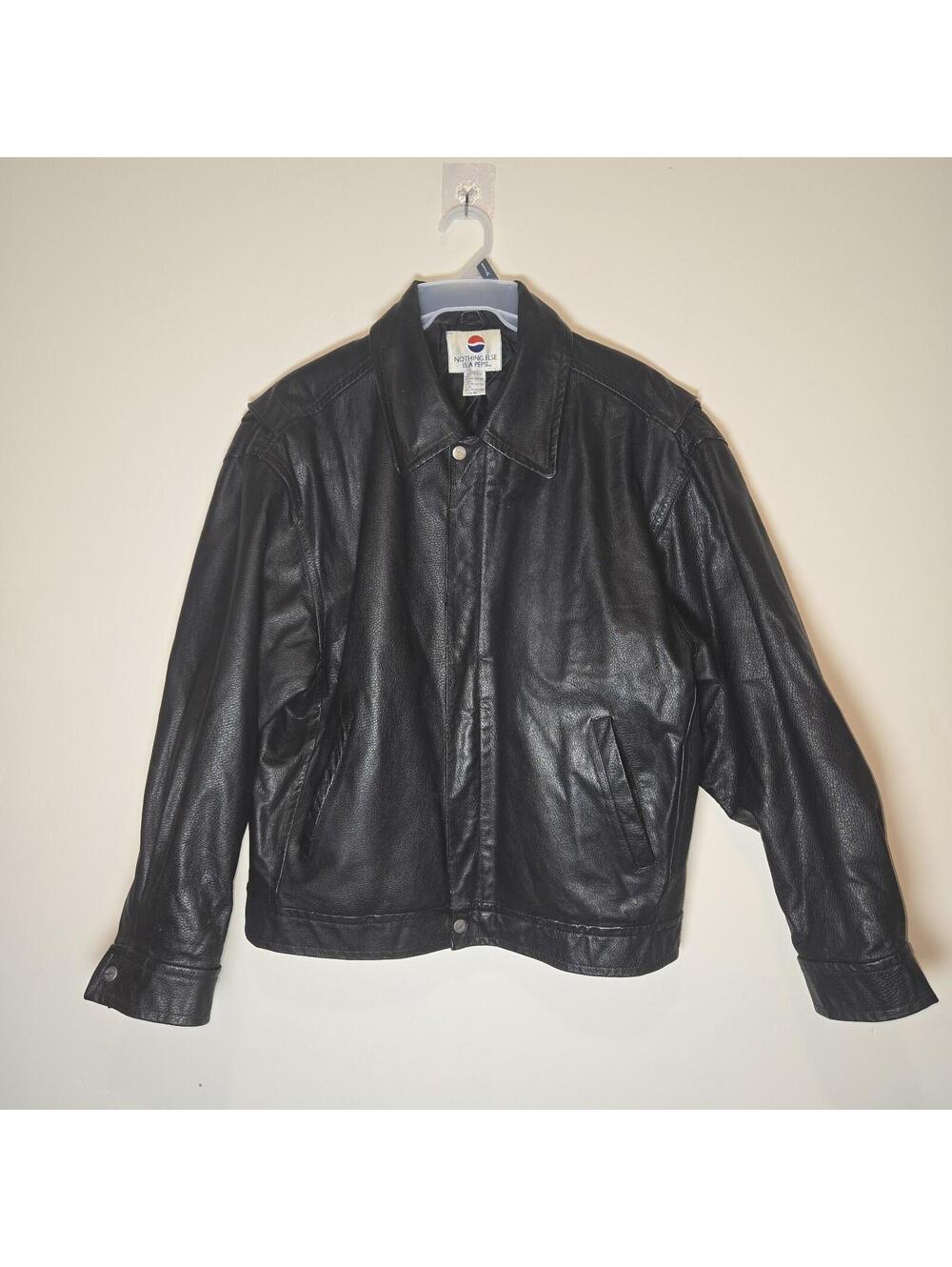 Vintage Pepsi Leather Bomber Jacket Nothing Else Is A Pepsi Promo Men  Size M
